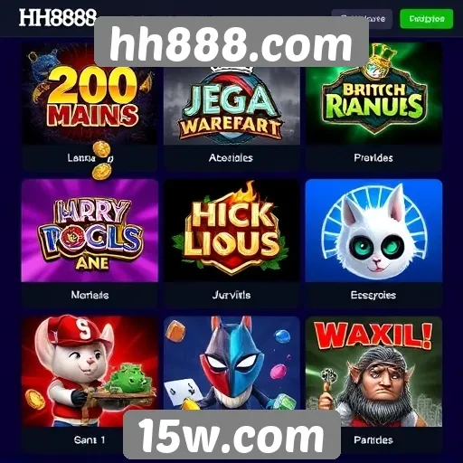 Variedade de jogos disponíveis em hh888.com